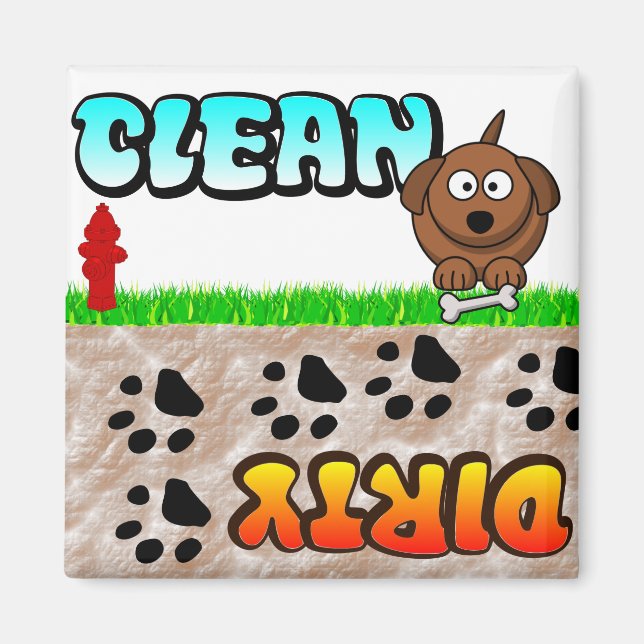 Clean Dirty Dishwasher magnet (Framsidan)