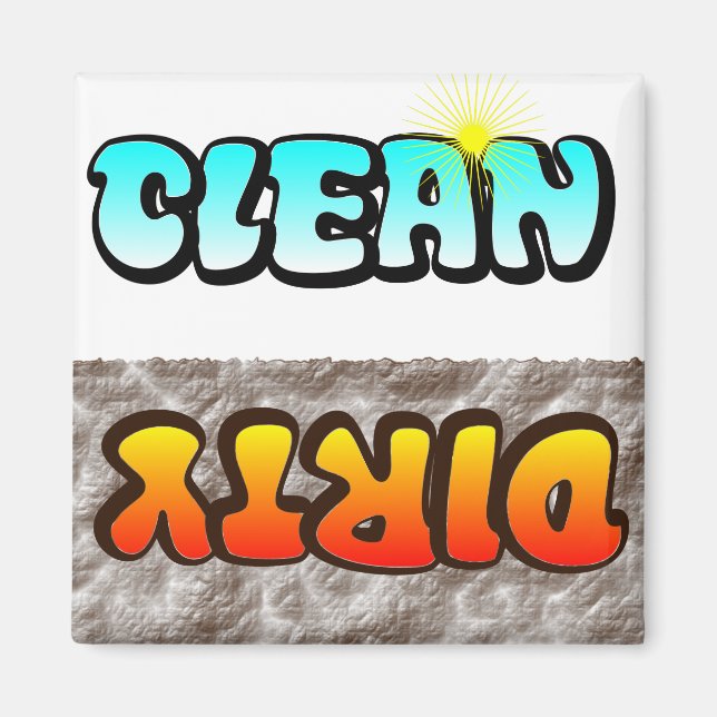 Clean Dirty Dishwasher magnet (Framsidan)