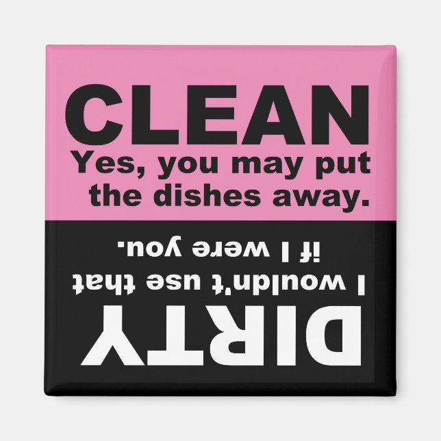 Clean Dirty Dishwasher magnet (Framsidan)