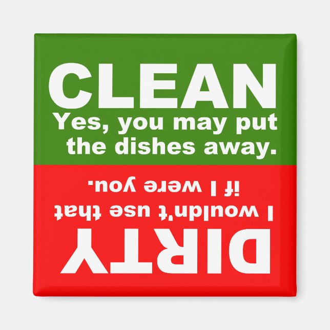 Clean Dirty Dishwasher magnet (Framsidan)