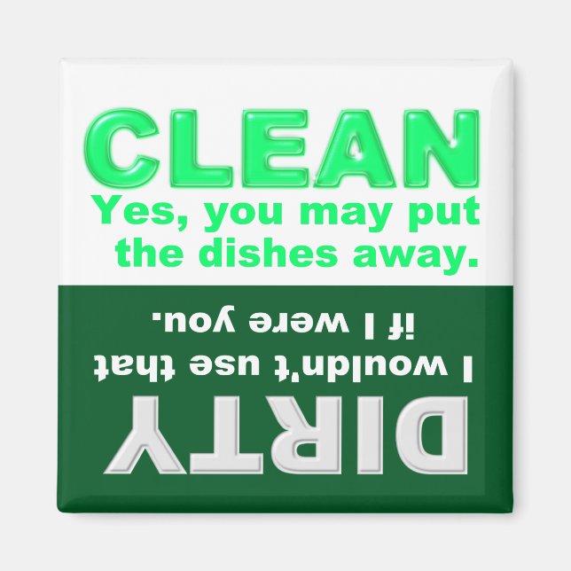 Clean Dirty Dishwasher magnet (Framsidan)