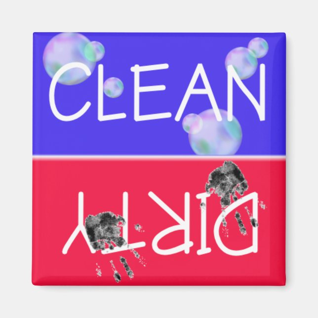 CLEAN-DIRTY Dishwasher Magnet (Framsidan)