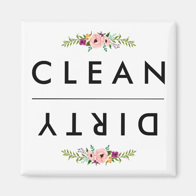 CLEAN/DIRTY Dishwasher Magnet (Framsidan)