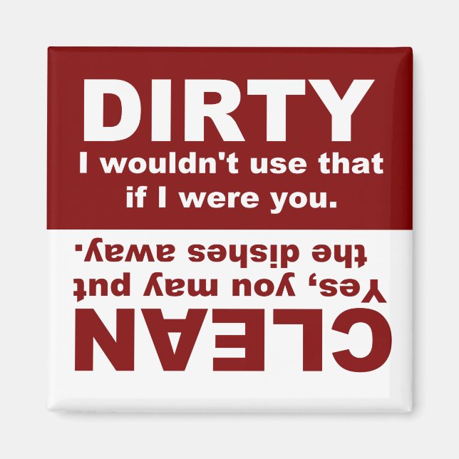 Clean Dirty Dishwasher magnet (Framsidan)