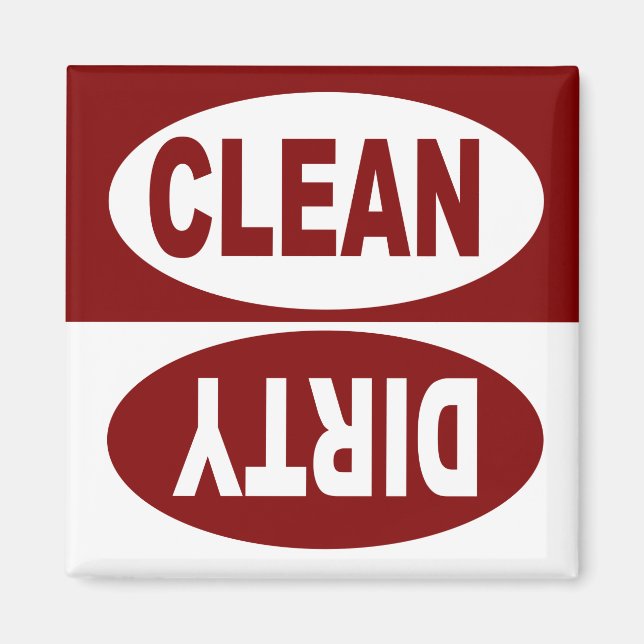 CLEAN & DIRTY DISHWASHER MAGNET (Framsidan)