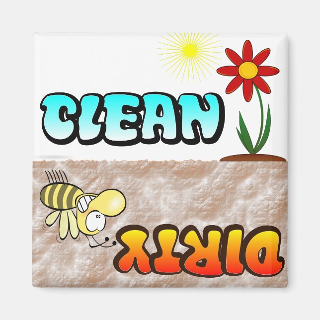 Clean Dirty Dishwasher magnet (Framsidan)