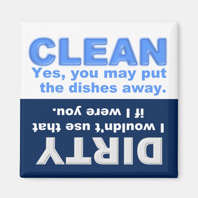 Clean Dirty Dishwasher magnet (Framsidan)