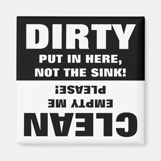 Clean Dirty Dishwasher magnet (Framsidan)