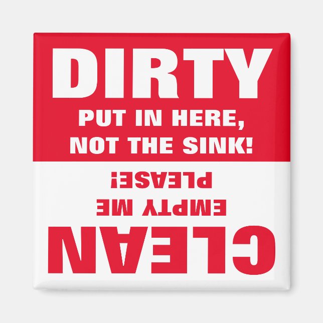 Clean Dirty Dishwasher magnet (Framsidan)
