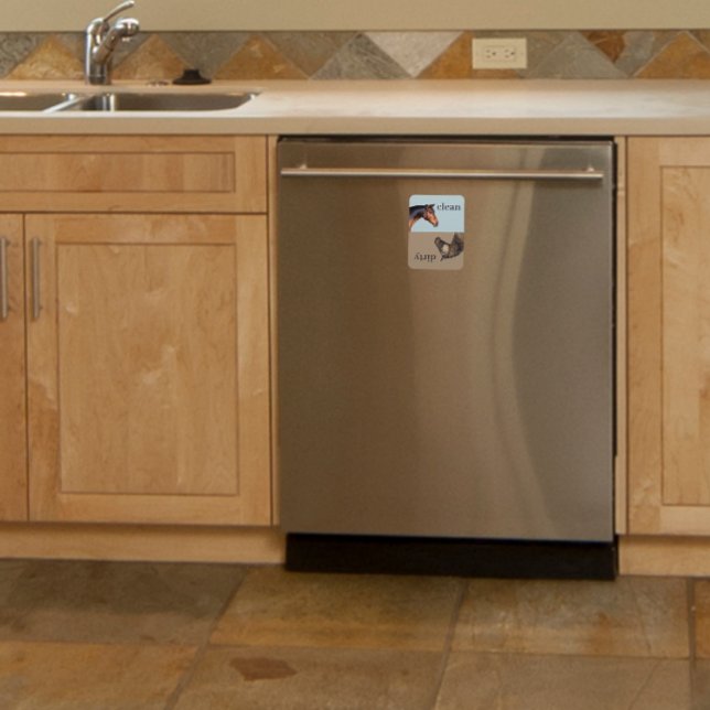 Clean Dirty Dishwasher Magnet Horses (Skapare uppladdad)