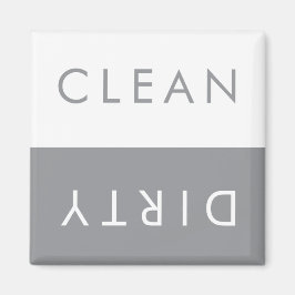 Clean Dirty Dishwasher Magnet in Grått and White