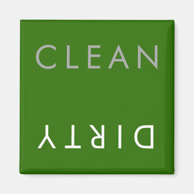 Clean Dirty Dishwasher Magnet in Grönt (Framsidan)