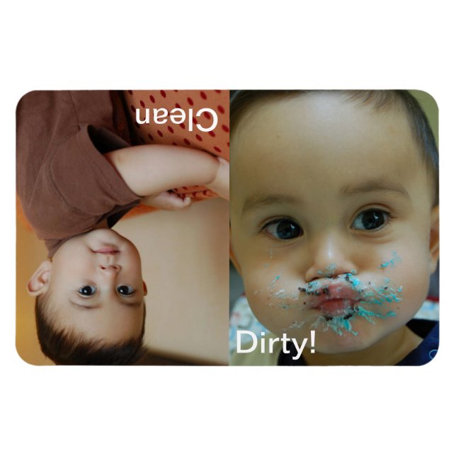 Clean Dirty Dishwasher Personlig Photo Magnet (Horisontell)