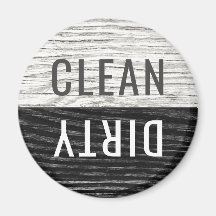 Clean Dirty Dishwasher Rustic Weasted Wood WB