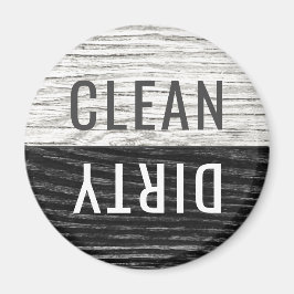 Clean Dirty Dishwasher Rustic Weasted Wood WB Magnet