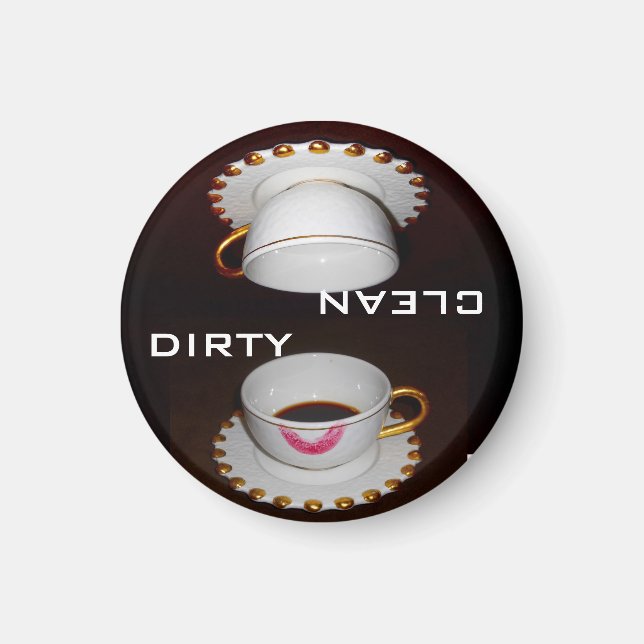 Clean Dirty Dishwasher-tecken Magnet (Framsidan)
