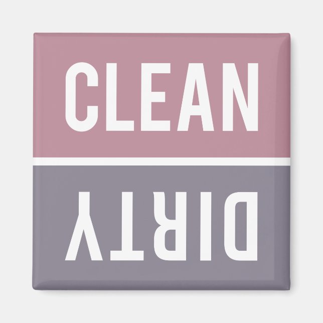 Clean Dirty Dusty Ro Lila Dishwasher Magnet (Framsidan)