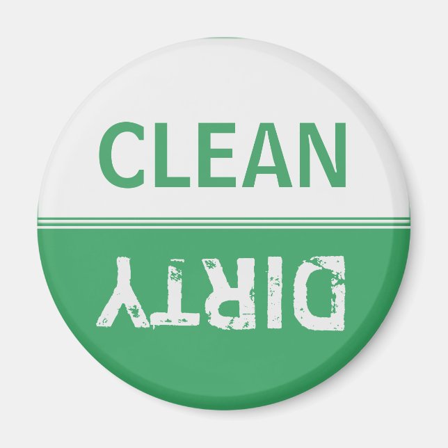 Clean Dirty Emerald Grönt Dishwasher Magnet (Framsidan)