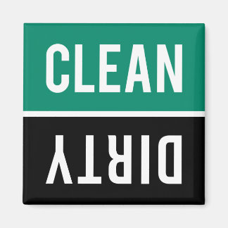 Clean Dirty Emerald Grönt och Black Dishwasher Magnet