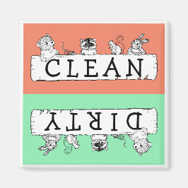 Clean Dirty Forest Critters Dishwasher Magnet