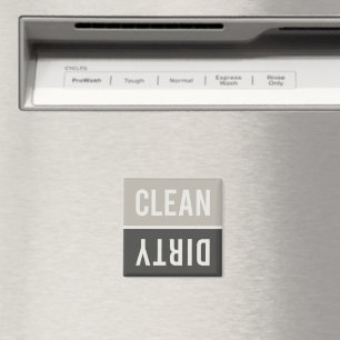 Clean Dirty Grått och Black Dishwasher Magnet