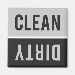 Clean Dirty Grått och Black Dishwasher Magnet