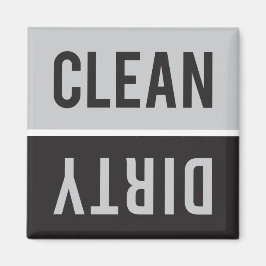 Clean Dirty Grått och Black Dishwasher Magnet
