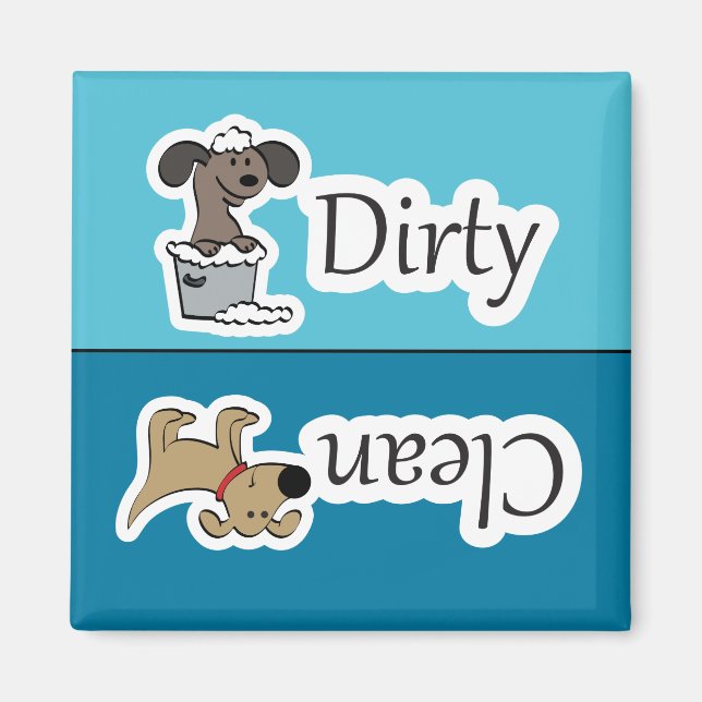 Clean / Dirty Hundar Dishwasher Magnet (Framsidan)