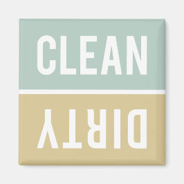 Clean Dirty Jade Grönt och Tan Dishwasher Magnet
