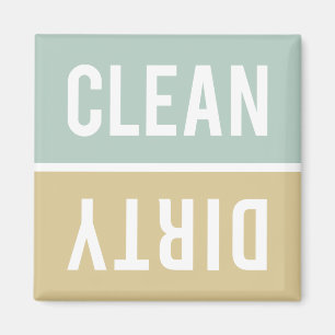 Clean Dirty Jade Grönt och Tan Dishwasher Magnet