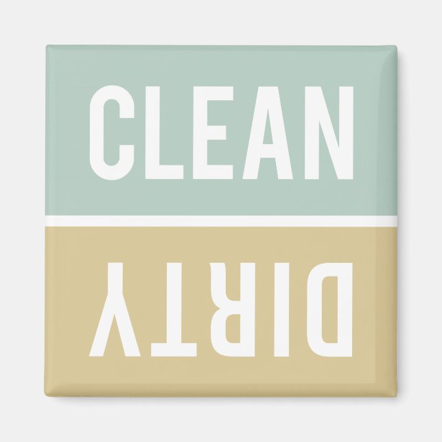 Clean Dirty Jade Grönt och Tan Dishwasher Magnet (Framsidan)