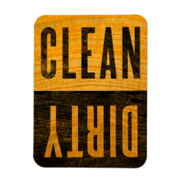 Clean Dirty Letterpress Cypress Dishwasher Magnet