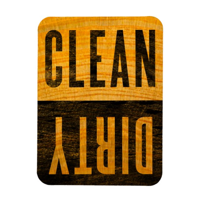 Clean Dirty Letterpress Cypress Dishwasher Magnet (Vertikal)