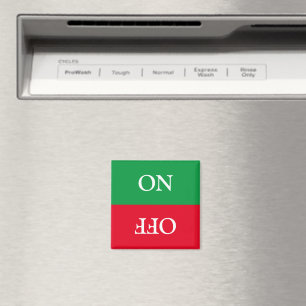 Clean Dirty, ON OFF, Dishwasher Tvätt grönt Red Magnet