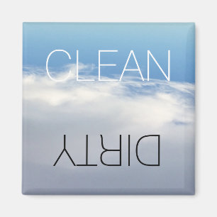 Clean Dirty, PÅ OFF Dishwasher Tvätt himlar moln Magnet