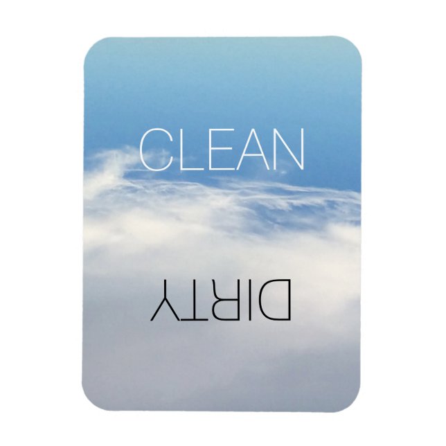 Clean Dirty, PÅ OFF Dishwasher Tvätt himlar moln Magnet (Vertikal)