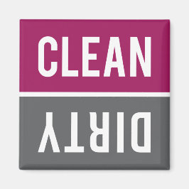 Clean Dirty Raspberry och Grått Dishwasher Magnet