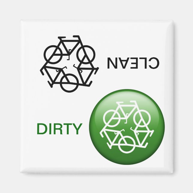 "CLEAN/DIRTY" Re-Cycle Dishwasher Magnet (Framsidan)