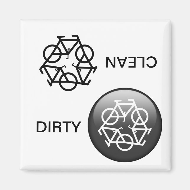 "CLEAN/DIRTY" Re-Cycle Dishwasher Magnet (Framsidan)
