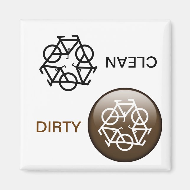 "CLEAN/DIRTY" Re-Cycle Dishwasher Magnet (Framsidan)