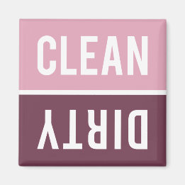 Clean Dirty Ro Rosa och Burgundy Dishwasher Magnet