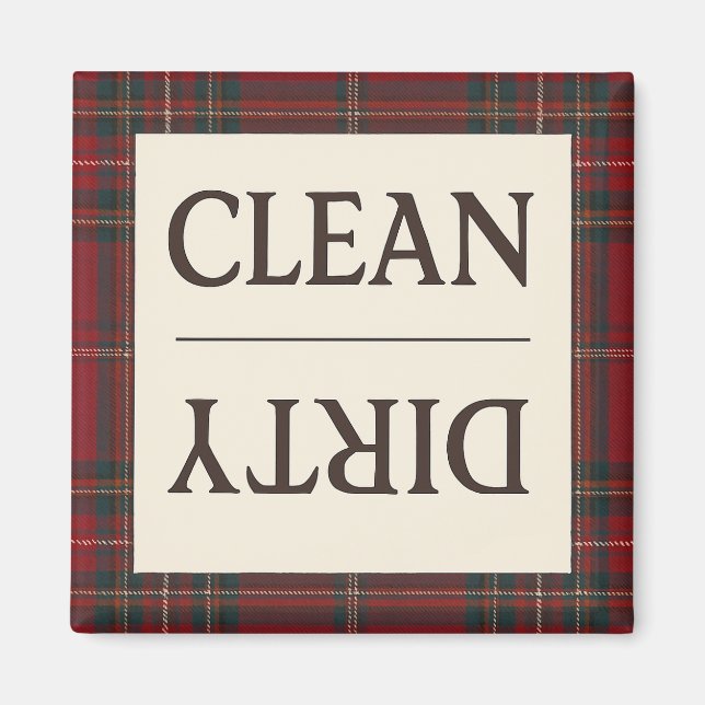Clean Dirty Royal Stewart Play Dishwasher Magnet (Framsidan)