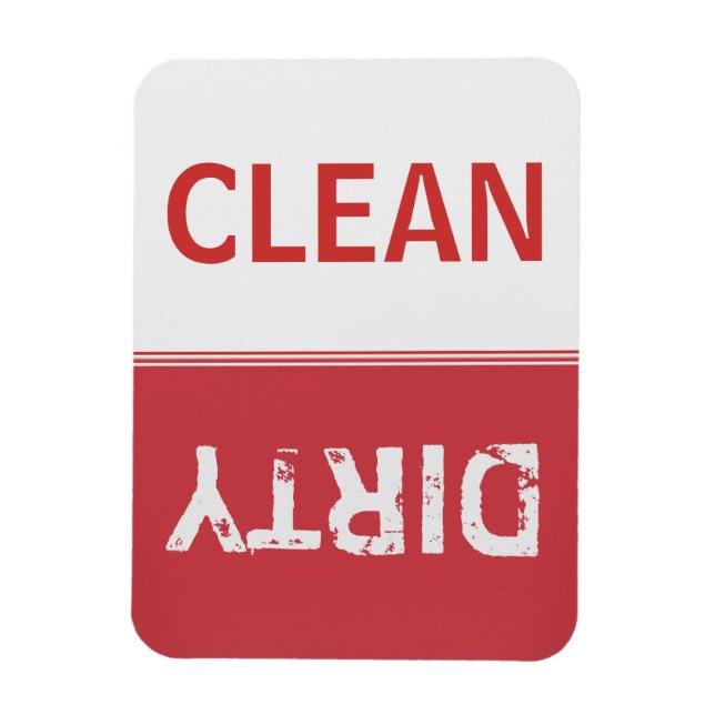 Clean Dirty Ruby Red Dishwasher Magnet (Vertikal)