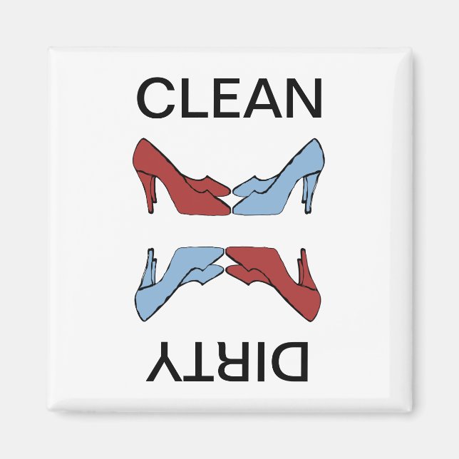 Clean Dirty Shoes Dishwasher Magnet (Framsidan)