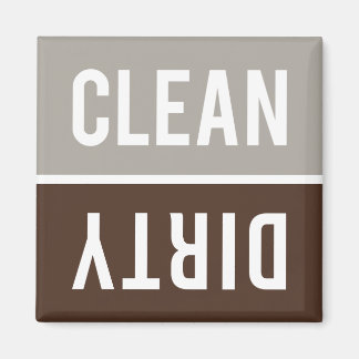 Clean Dirty Taupe Grått och Brown Dishwasher Magnet