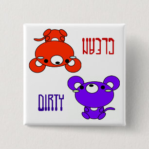 "CLEAN/DiRTY" Tecknad Mice Dishwasher Magnet Knapp
