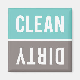 Clean Dirty Turcos Blue och Grått Dishwasher Magnet