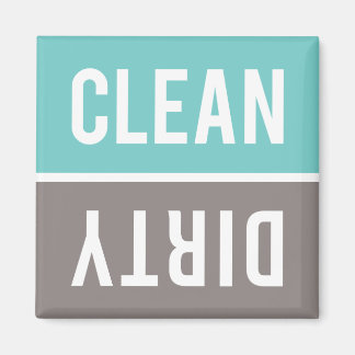 Clean Dirty Turcos Blue och Grått Dishwasher Magnet