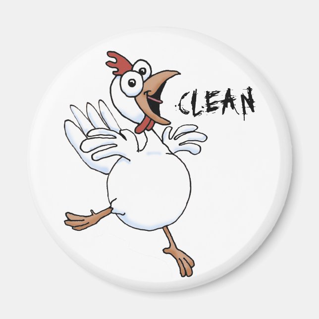 CLEAN dishwasher (kyckling från lycklig) Magnet (Framsidan)