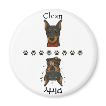 Clean Dobie Dirty Dobie w/ Text Dishwasher Magnet